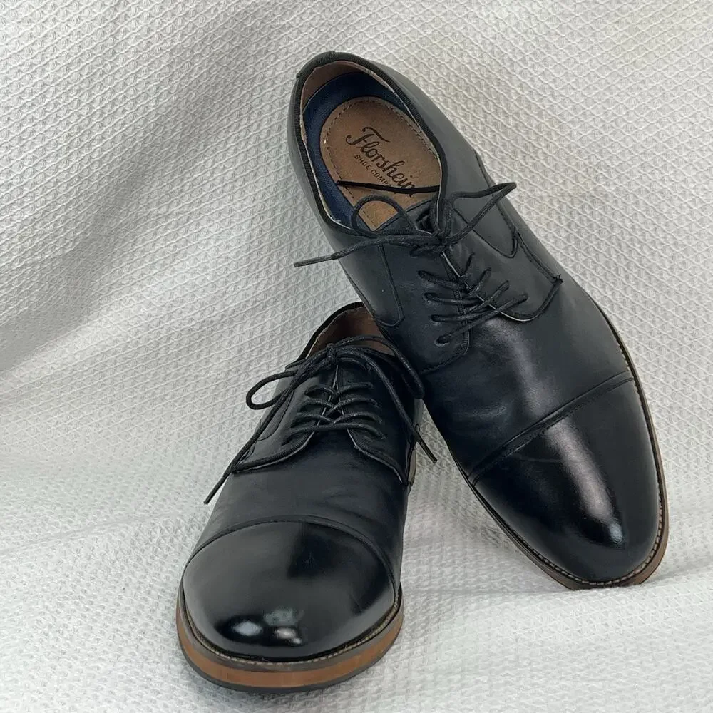 Florsheim Men’s Cap Toe Oxford Dress Shoes Black Leather Size 10 D 11831-001